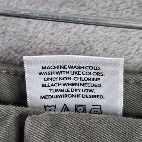 Mens Memeber's Mark Green Twill Shorts Flat Front 8" Inseam Cotton Stretch 36 - Picture 4 of 10